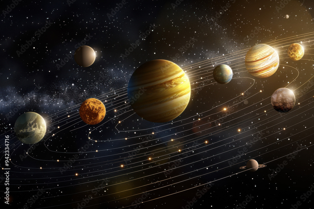 realistic of solar system Stock Illustration | Adobe Stock