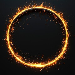 Poster - Fiery Circle Frame with Glowing Sparks