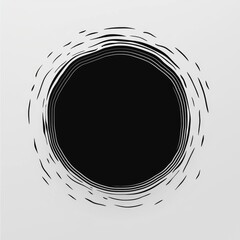 Wall Mural - Abstract Black Circle with White Background