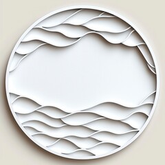 Wall Mural - Abstract Circular Frame with Waves Pattern