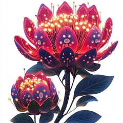 Sticker - Bioluminescent Flower with Glowing Petals