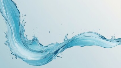 Poster - water splash isolated on white