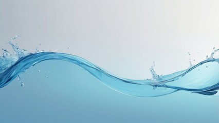 Poster - water splash isolated on white