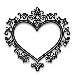 Poster - Ornate Heart Frame - Elegant and Romantic Design