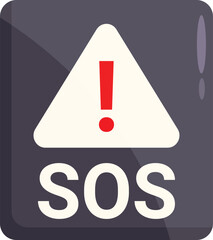 Poster - Simple sos sign with an exclamation point is alerting people of danger