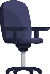 Poster - Comfortable office chair with armrests on wheels for working at desk