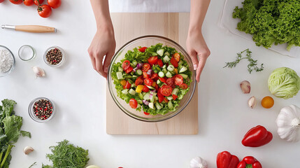 Fresh Salad with colorful vegetables