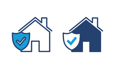 Sticker - house insurance icon vector. house protection icon.