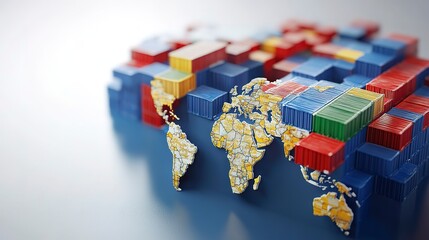 3d flat icon as world trade dynamics visualizing the flow of global commerce. in global business the