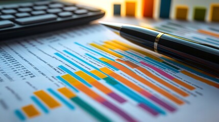 Poster - Business audit stock financial finance management on analysis data strategy with graph accounting marketing or report chart economy investment research profit concept.