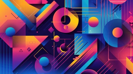 Wall Mural - Gradient geometric shapes forming a dynamic pattern