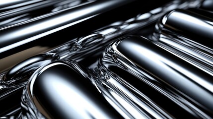 Glossy metallic surface reflecting light