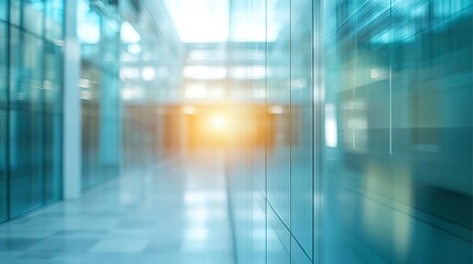 Blurred glass wall of modern business office building. Global business and corporate office concept