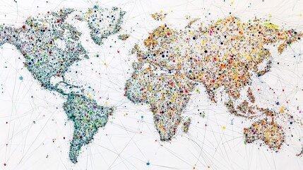 Canvas Print - Exploring a global network of interconnected opportunities