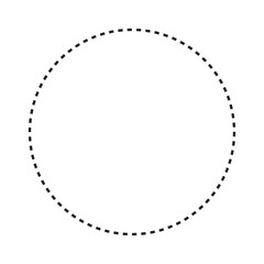 Poster - Dotted circle icon. Dashed round frame. Simple circular border. Geometric vector shape