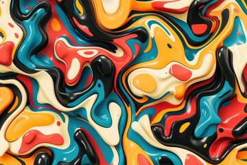 Poster - Close-up shot of a vibrant and colorful liquid substance