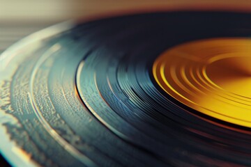 Aufkleber - A detailed view of a single record on a table
