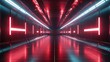 © Nuttaya Nampai - Abstract futuristic corridor with sleek, metallic walls and glowing light strips, creating a sci-fi ambiance. Ideal for showcasing products or interior concepts in a high-tech setting.