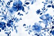 © AminaDesign - A beautiful blue floral design on a white background captures the essence of exquisite porcelain art, ideal for creating a serene atmosphere in any space, enhancing elegance and charm