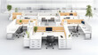 © Studios - Modern Office Design with White Desks and Orange Partitions