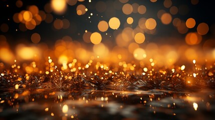 Wall Mural - yellow glow particle abstract bokeh background