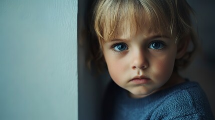 Canvas Print - sad child, stress and depression 