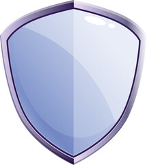 Poster - blue shield with a metal frame, providing protection and security
