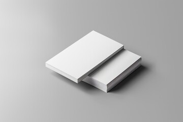 Poster - Two white business cards stacked on top of each other, ideal for presentations or office settings