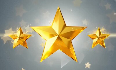 Poster - Shining golden stars illuminate the night sky in a spectacular display of brilliance and wonder, capturing the magic of the cosmos in a mesmerizing moment of pure enchantment. Generative AI