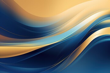 Abstract blue gold line dynamic luxury curve smooth design modern premium elegant background illustration.