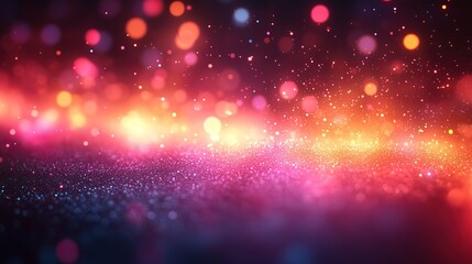 A dynamic and vibrant visual display is created by a bokeh effect in an abstract light burst.