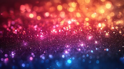 Canvas Print - A vibrant and festive atmosphere is featured in an abstract rainbow lights and sparkle background.