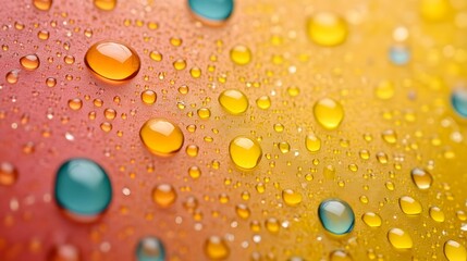 Poster - Abstract Water Droplets on Vibrant Background