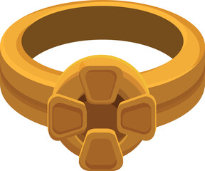 Poster - Golden ring with a large centerpiece is showing off its facets