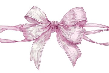 Poster - A simple illustration of a bright pink bow set against a clean white background