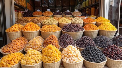 Poster - Ardabil Iran s market offers dried fruit With copyspace for text 