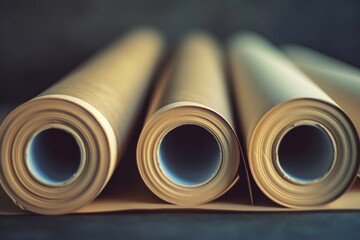 Poster - Paper rolls sitting on a table