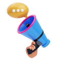 Poster - 3D Megaphone Marketing Communications. 3D Icon