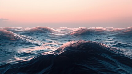 Aufkleber - A calm coastline with a beautiful sunset in the background, perfect for use as a serene landscape or seascape