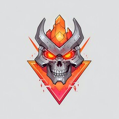 Wall Mural - Fiery Skull Emblem