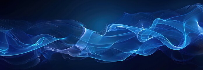 Canvas Print - Abstract Blue Smoke Waves