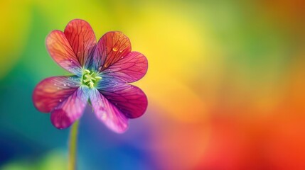 Sticker - Colorful Flower with Water Droplets