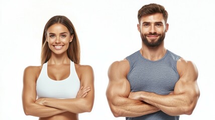 Canvas Print - A man and a woman are posing for a picture