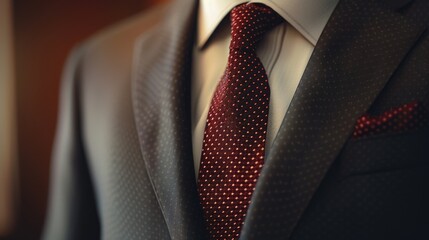 Poster - A close-up shot of a suit and tie on a mannequin, perfect for fashion or accessory showcases
