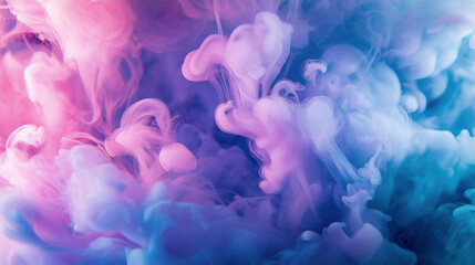 abstract nebula-inspired: pinks, purples, and blues ink storm artwork, on a starfield black background