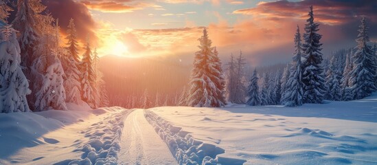 Wall Mural - Winter Sunny Landscape