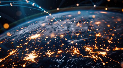 Aufkleber - A photo of the Earth taken from space showing its natural beauty at night