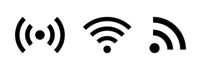 Wall Mural - Wi-Fi signal icon set