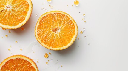 Orange on white background