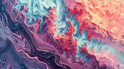 Wall Mural - Abstract colorful pattern with wavy lines and textures.